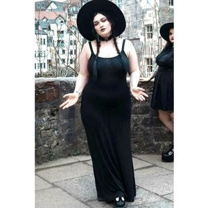 Women's dress KILLSTAR - Dethroned Maxi - Black Killstar maxi dress